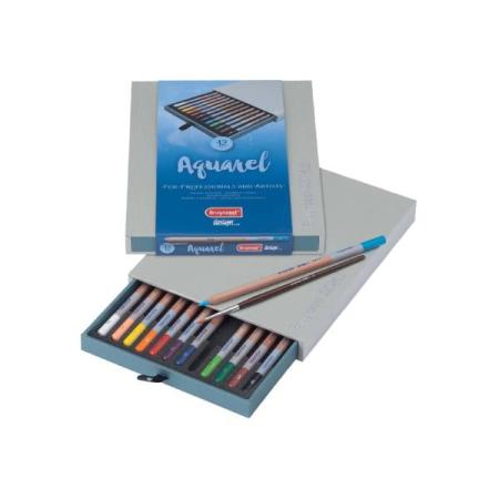 ЗА ХУДОЖНИКА  Комплект Професионални Акварелни Моливи 12 Цвята Bruynzeel Design Aquarel