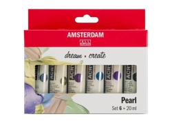 Акрилни Бои Amsterdam, 20 ml x 6 Цвята, Перлени
