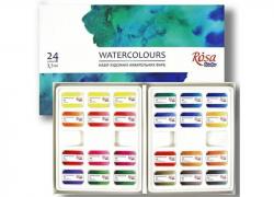 Акварелни бои в комплект 24 цвята Rosa Studio