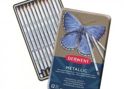 Акварелни моливи в комплект 12 бр. Derwent Metallic