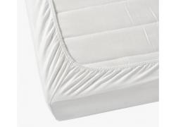 Бял чаршаф с ластик ранфорс - 100% памук Carmel