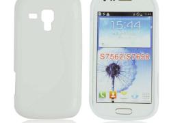 Бял силиконов гръб за Samsung  S7560 Galaxy Trend/S7562 Galaxy S Duos