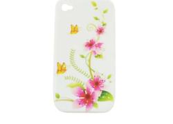 Дизайнерски гръб бял с цветя за iPhone 5с
