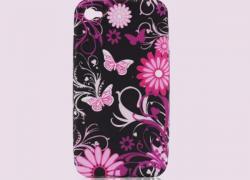 Дизайнерски гръб лилави пеперуди за Samsung  I9190 Galaxy s4 mini
