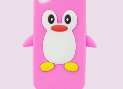 Дизайнерски гръб розов пингвин за iPhone 4g 4s
