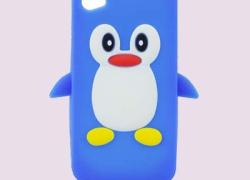 Дизайнерски гръб син пингвин за iPhone 4g 4s