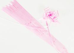 Дърпащи панделки 3 см х 46 см, розова
