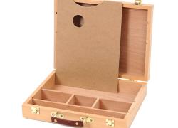 Дървена кутия за съхранение на бои, четки и палитри