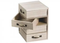 Дървено шкафче за ъгъл с 4 въртящи чекмеджета