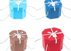 Едноцветна кутия за подарък с панделка