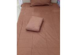 Едноцветно спално бельо от бархет “Камен”