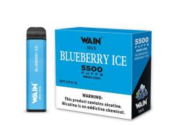 Еднократно вейп наргиле WAIN MAX Blueberry Ice 5500 дръпки