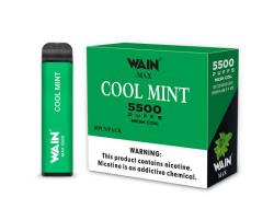 Еднократно вейп наргиле WAIN MAX Cool Mint 5500 дръпки