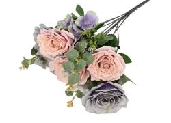 Изкуствен букет рози WEDDING BLUSH, Розов/лилав