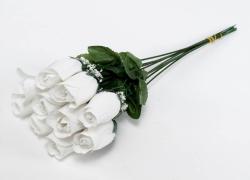 Изкуствен стрък стилни рози в бяло