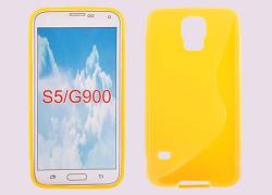 Жълт силиконов гръб за Samsung S5 G900