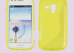 Жълт силиконов гръб за Samsung  S7560 Galaxy Trend/S7562 Galaxy S Duos