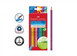 Комплект 12 броя акварелни моливи за рисуване GRIP Faber-Castell