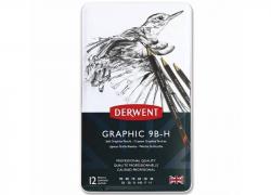 Комплект 12 броя графитни моливи Derwent Graphic Sketching Soft