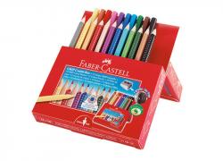 Комплект 12 цв моливи за рисуване + 10 цв фулмастери за деца JUMBO GRIP Faber-Castell