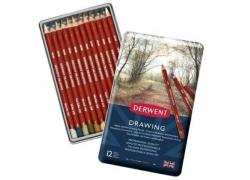 Комплект 12 цвята цветни меки восъчни моливи Derwent Drawing