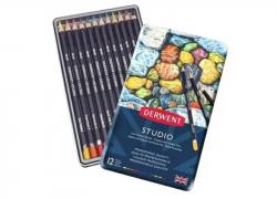 Комплект 12 цвята цветни моливи за детайлни илюстрации Derwent Studio