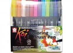 Комплект 12 цвята маркер четка Sakura Koi