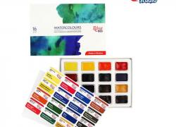 Акварелни бои в комплект 16 цвята Rosa Studio