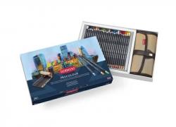 Комплект 24 цвята професионални цветни моливи в метална кутия + несесер Derwent Procolour
