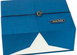 Комплект 3 бр. стилни подаръчни кутии с бижу в синьо