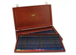 Комплект 72 цвята акварелни моливи в дървена кутия Derwent Inktense