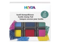 Комплект 9 Цвята Тампони за Печат с Текстилна Боя, 3 x 3 cm Heyda