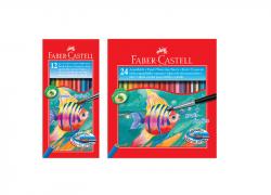 Комплект акварелни моливи за рисуване + четка Faber-Castell