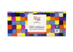 Комплект бързосъхнещи маслени бои в комплект от 12 цвята х 20 ml. Rosa Studio