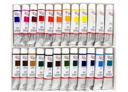 Комплект бързосъхнещи маслени бои в комплект от 24 цвята х 20 ml. Rosa Studio