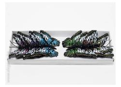 Комплект черно-бели пеперуди с цветни шарки