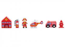 Комплект дървени фигури Пожарна защита, мини Nowa Szkola