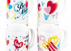 Комплект керамични чаши Любов