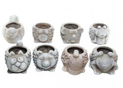 Комплект керамични кашпи 8 бр с форма на животни