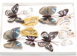 Комплект пеперуди за декорация в топли цветове