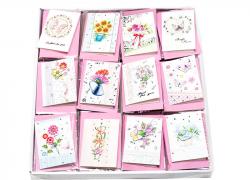 Комплект поздравителни картички с цветя
