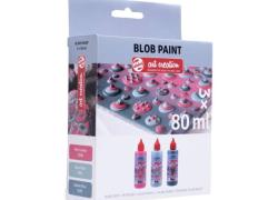 Комплект Релефна Боя за Рисуване с Точки и Кръгове Розово, 3 x 80 ml, Talens Blob Paint