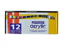 Комплект с Акрилни бои 12 цвята x 22 ml Daler Rowney Graduate Acrylic