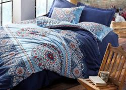 Комплект спално бельо от памучен сатен “Синя Мандала”