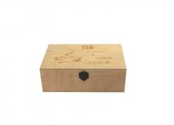 Кутия от дърво за чай с надпис