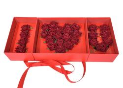 Кутия Wonder Love, Картон, 57 см х10 см х 24 см, Червен