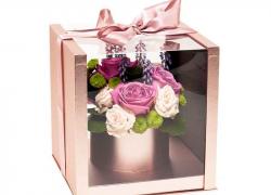 Кутия за декорация в златно розово