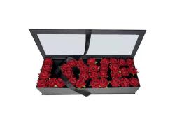 Кутия за декориране LOVE, Плексиглас, 55 см х11 см х 20 см, Черен
