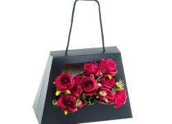 Кутия за саксийно цвете BAG BLACK, Картон, Черен