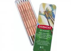 Металикови Акварелни Моливи, 6 Цвята Derwent Academy